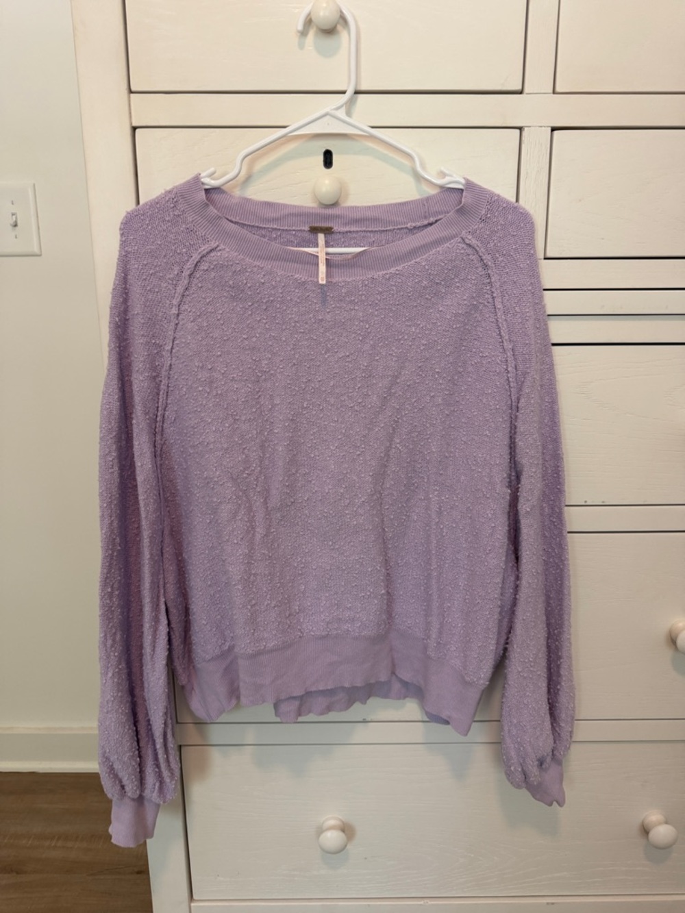 Free People Lilac Textured Crewneck Sweater